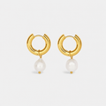 Timeless Gold Pearl Drop Earrings
