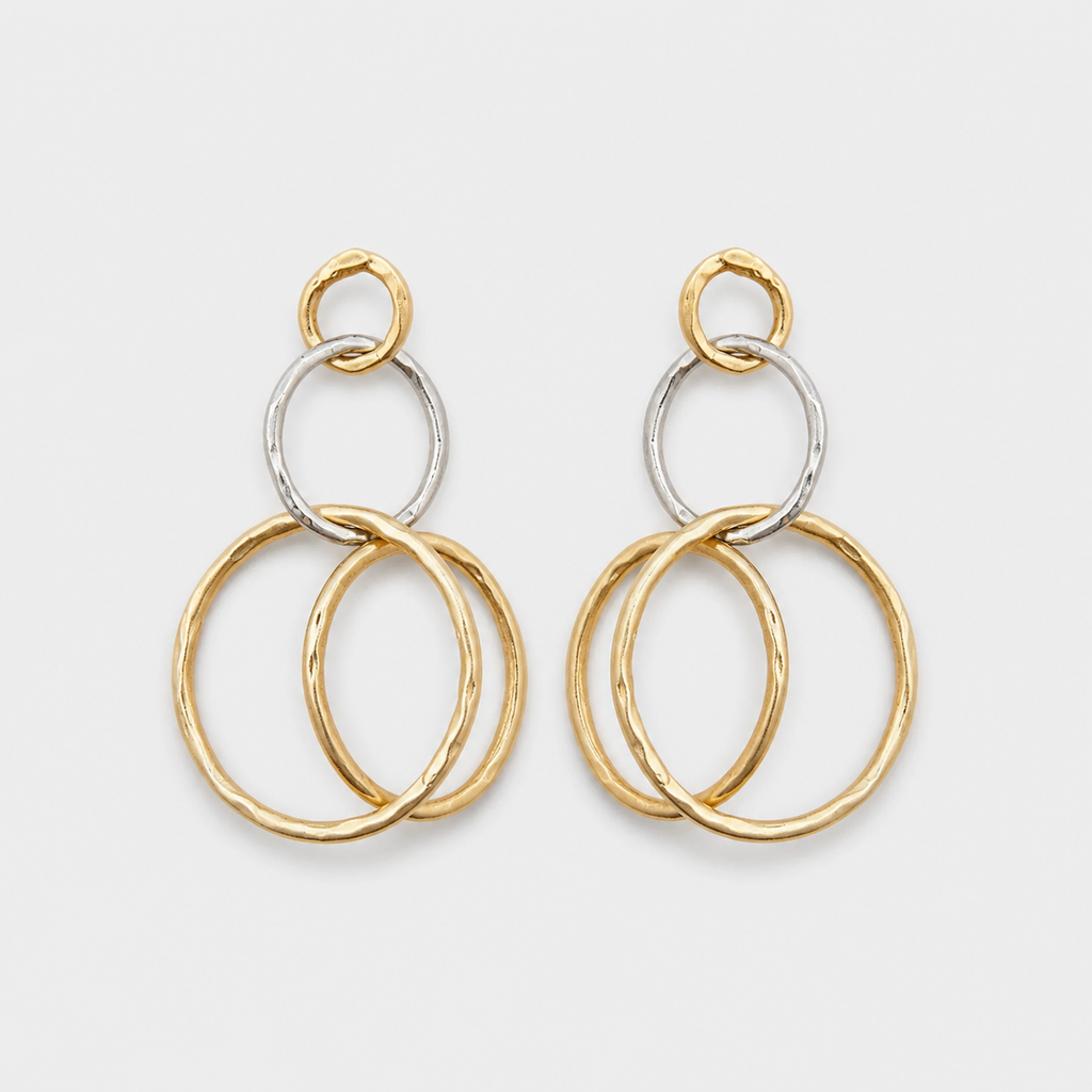 Vintage Gold and Silver Hoop Earrings