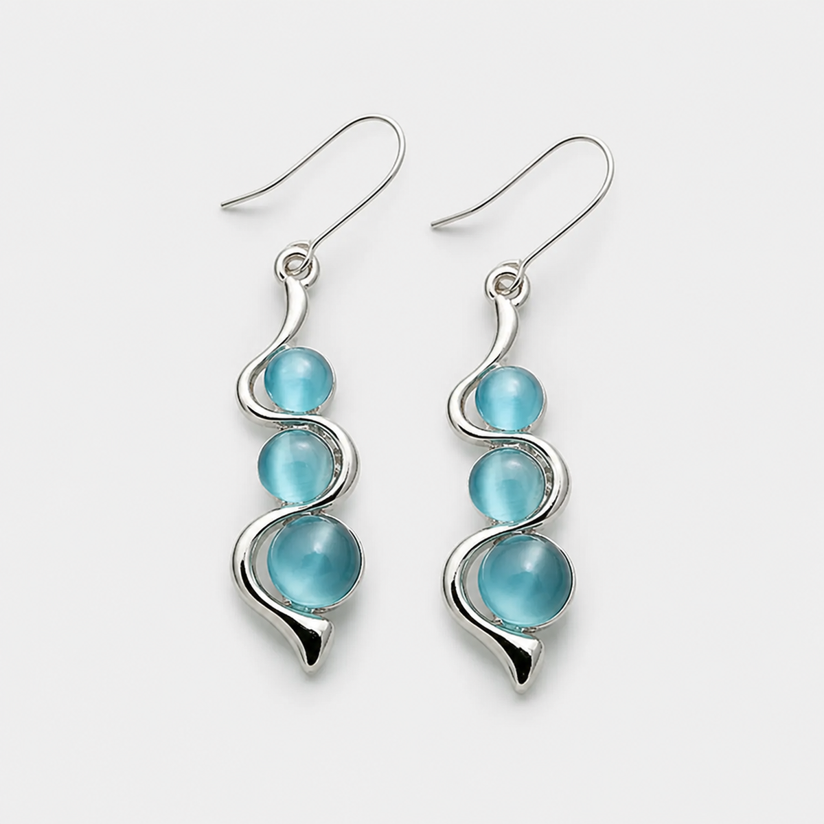 Blue Crystal Dangling Earrings