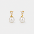 Classic Pearl Teardrop Stud Earrings