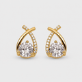 Luxury Twisted Teardrop Cubic Stud Earrings