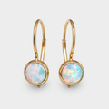 Timeless Gold Plated White Opal Earrings