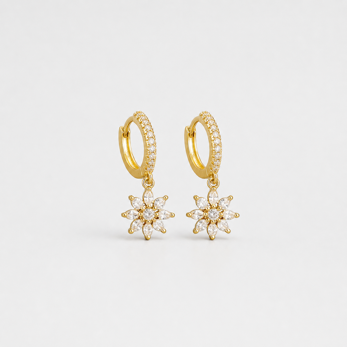 Classic Crystal Snowflake Drop Earrings