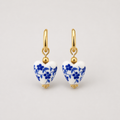 Classic Gold Porcelain Heart Earrings