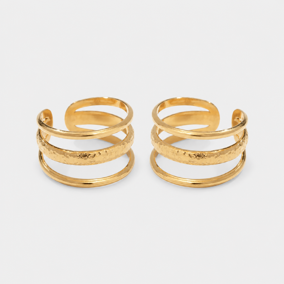 Veliora Radiant 3 Layer Gold Earrings