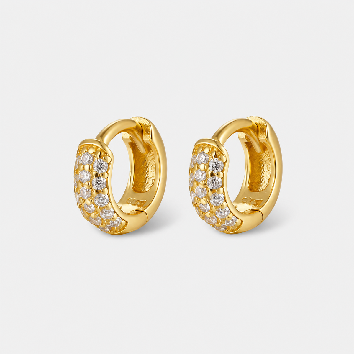 Radiant Chunky Paved Huggie Earrings