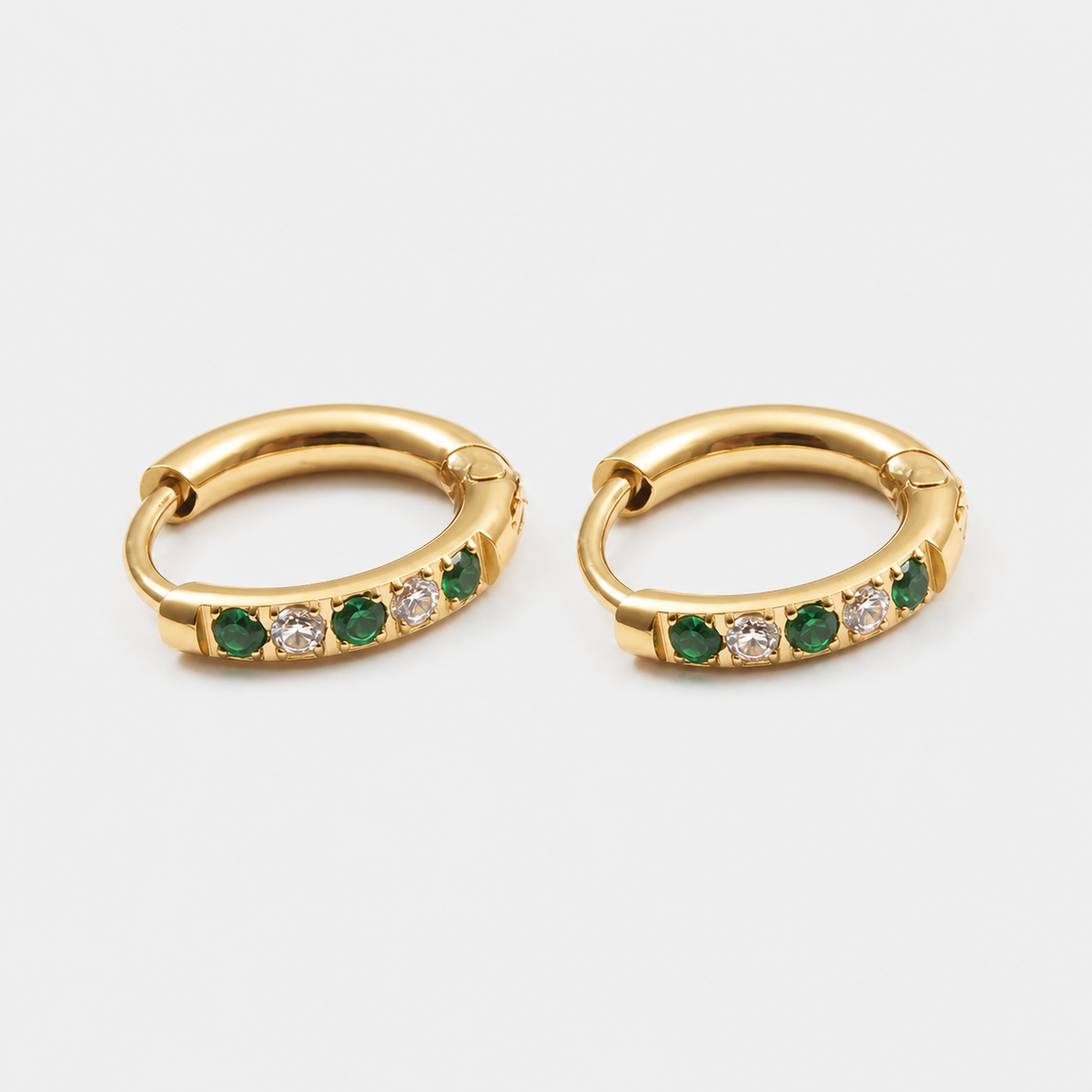 Green Tide Hoop Earrings