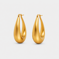 Gold Teardrop Hoop Earrings