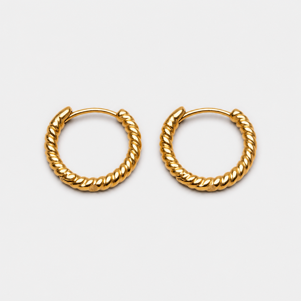 Gold Twisted Hoop Earrings