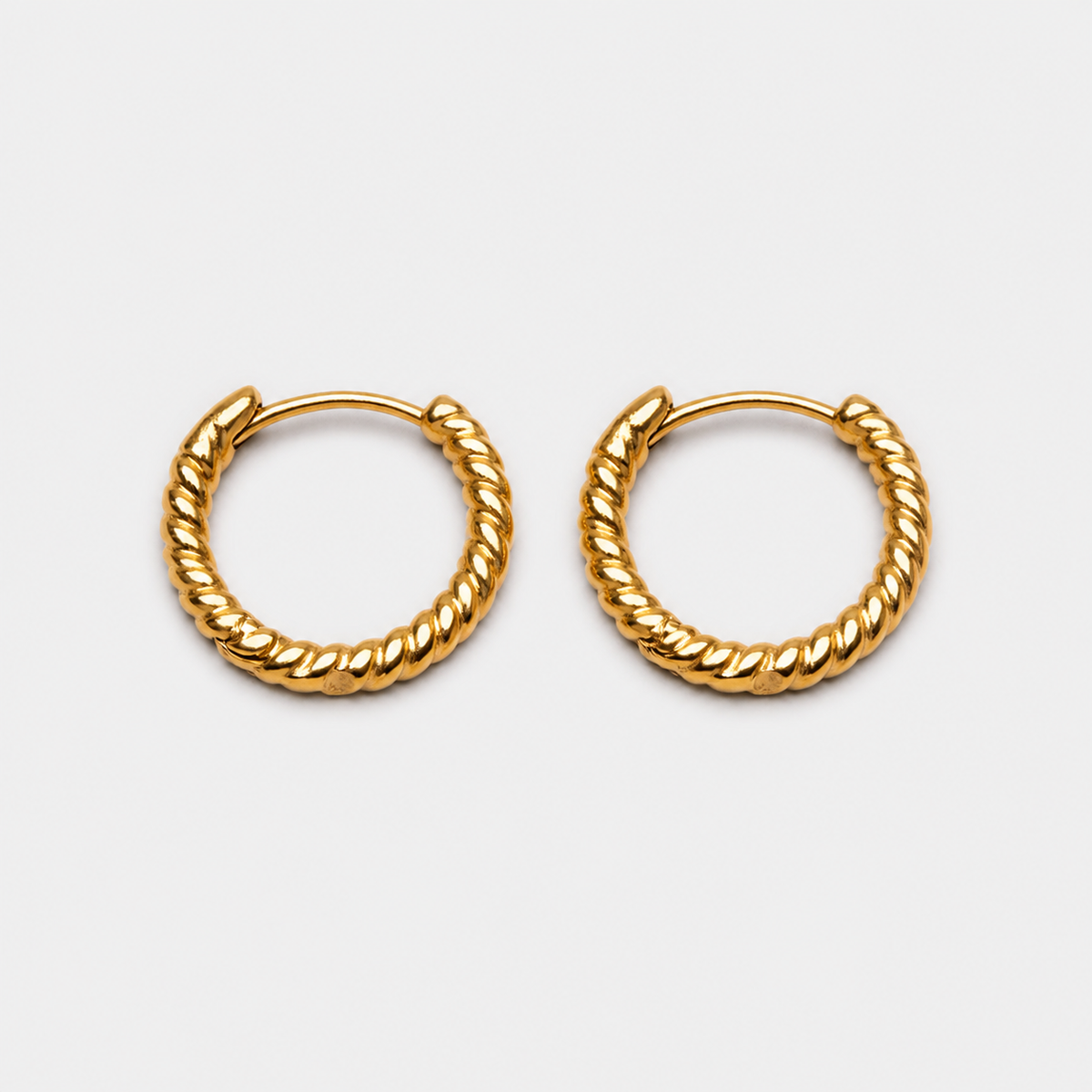 Gold Twisted Hoop Earrings