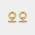 Elegant T Bar Gold Hoops