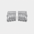 Silver Ripple Texture Earrings