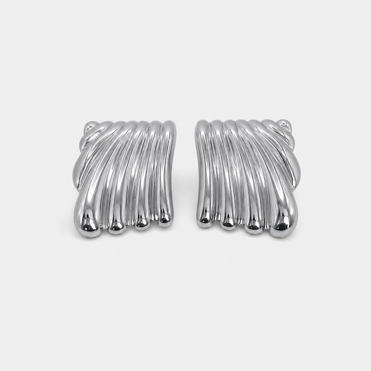 Silver Ripple Texture Earrings