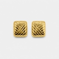 Vintage Gold Rectangle Stud Earrings
