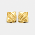 Timeless Gold Cube Statement Studs