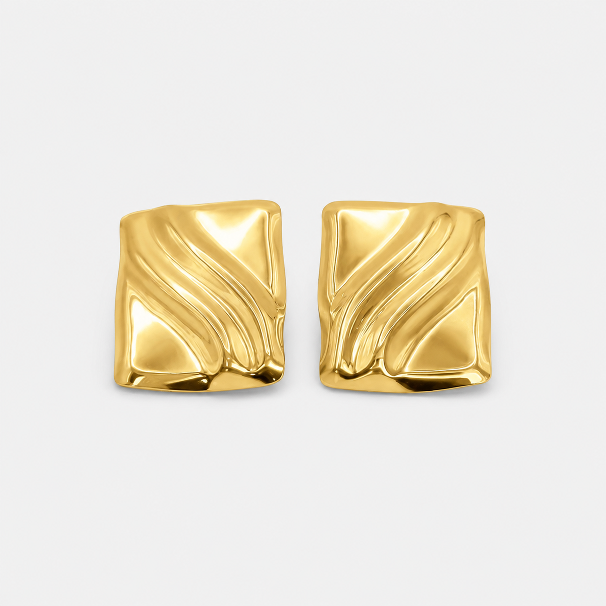 Timeless Gold Cube Statement Studs