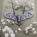 Vintage Silver Owl Pendant Necklace