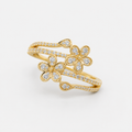 Elegant Bright Flower Gold Ring