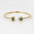 Elegant Emerald Open Cuff Bracele