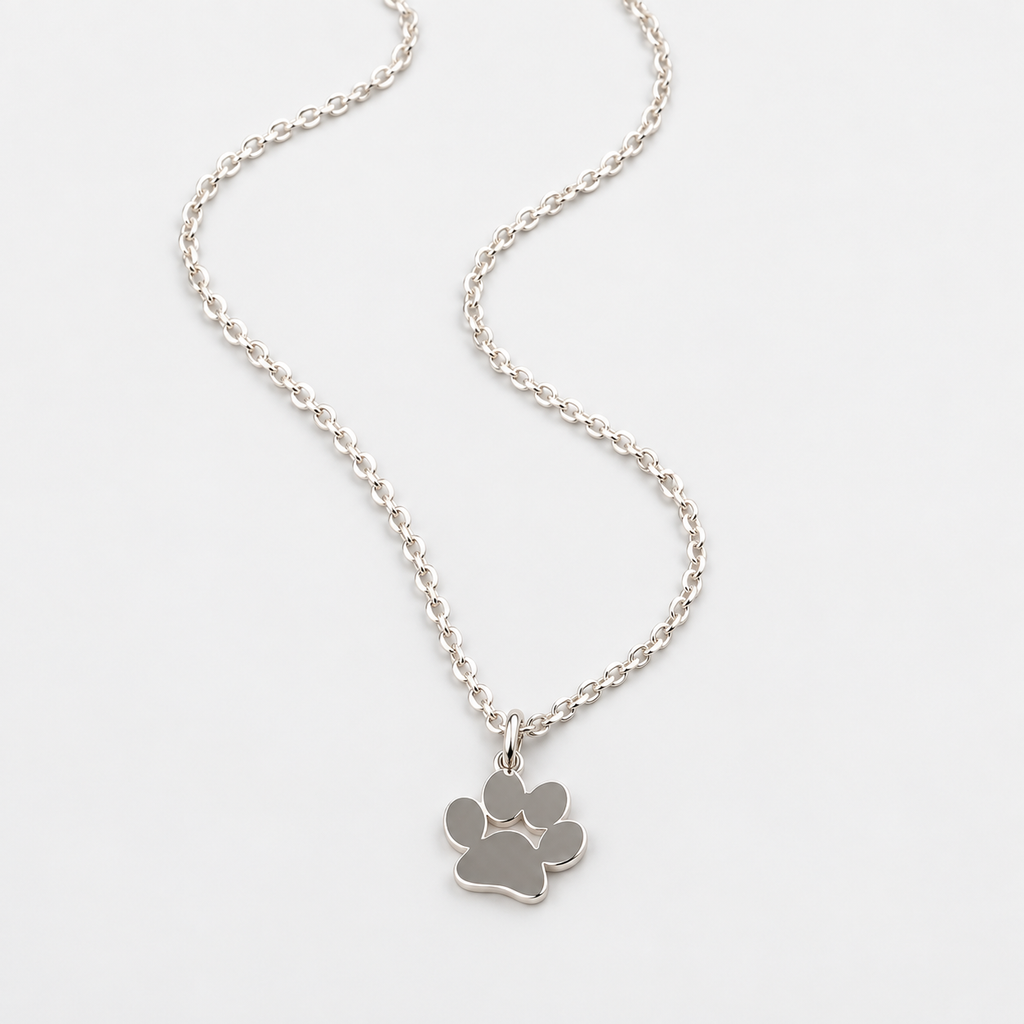 Elegant Silver Paw Necklace