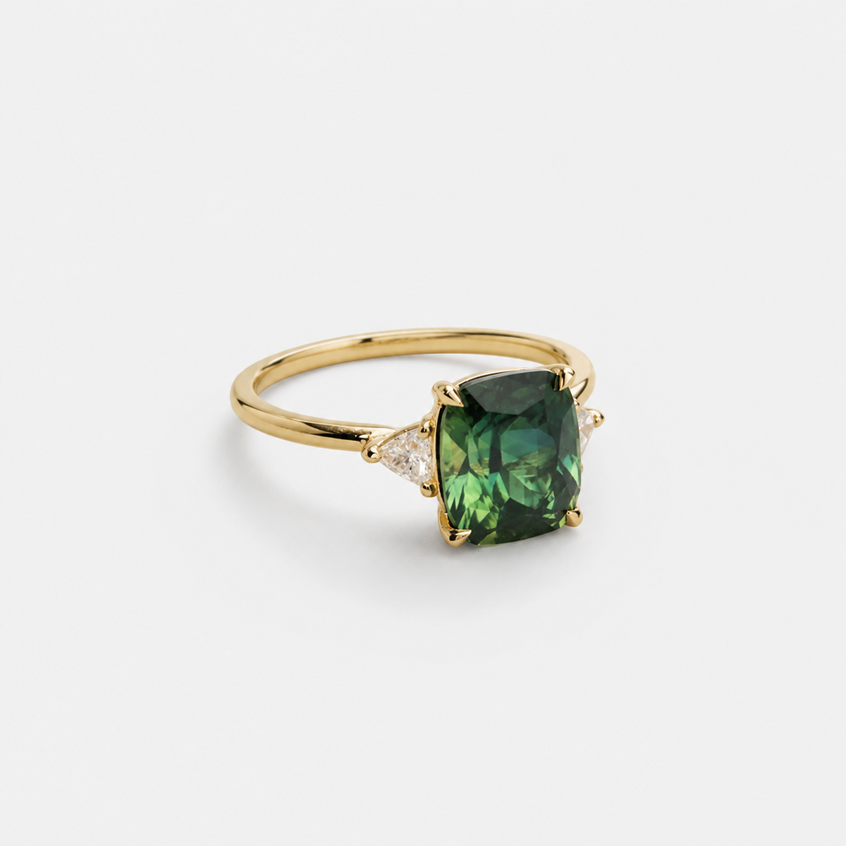Elegant Square Emerald Ring