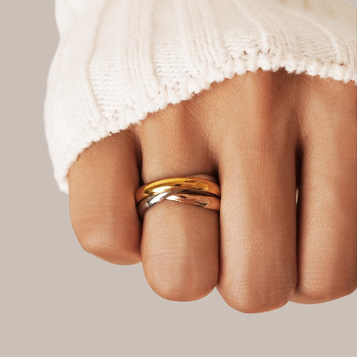 Elena Three-Toned Loop Ring