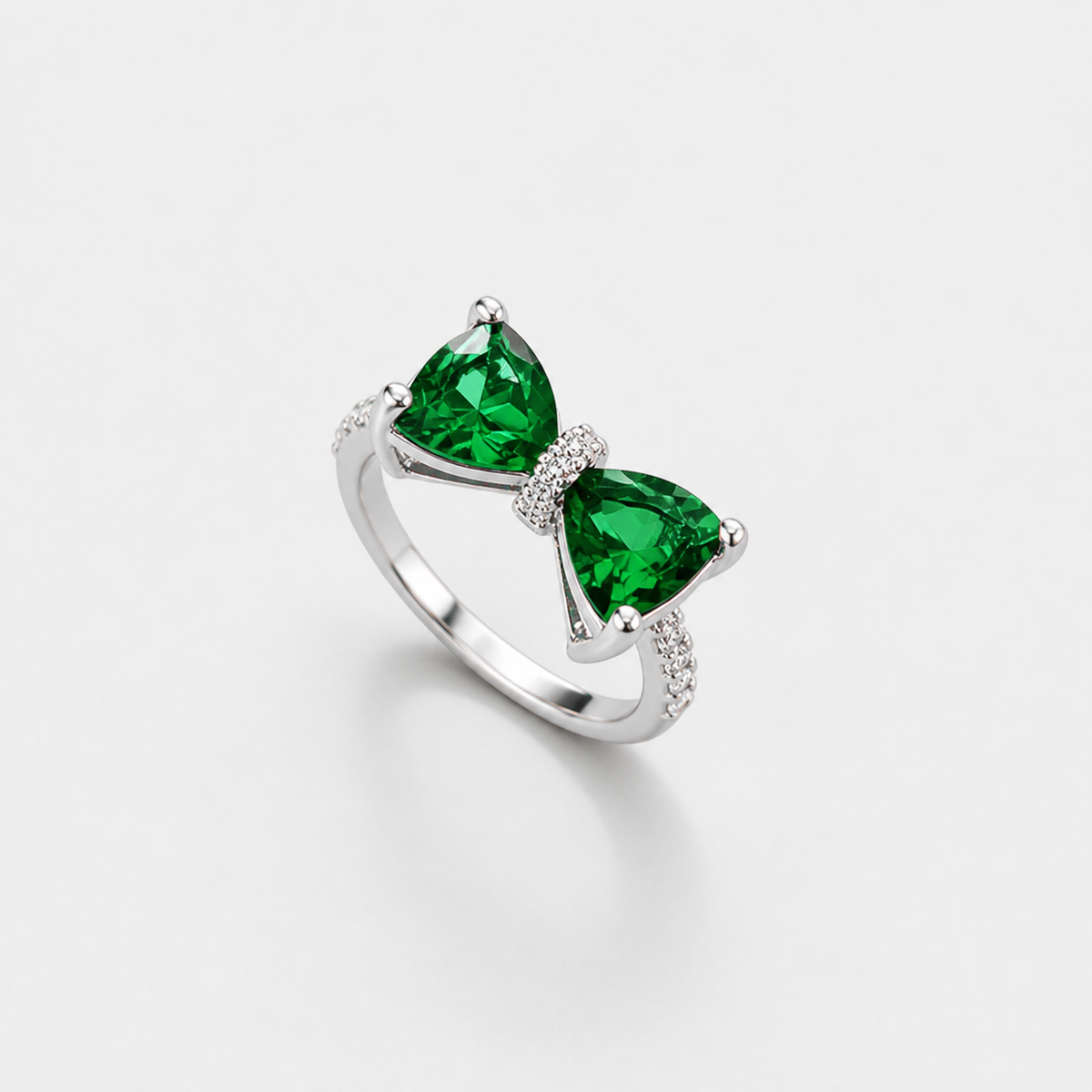 Emerald Crystal Bow Ring