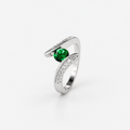 Emerald Orbit Glow Statement Ring