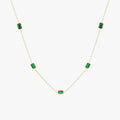 Gold Chain Green Stone Necklace