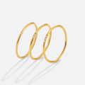 Eula Gold & Crystal Band Ring Set