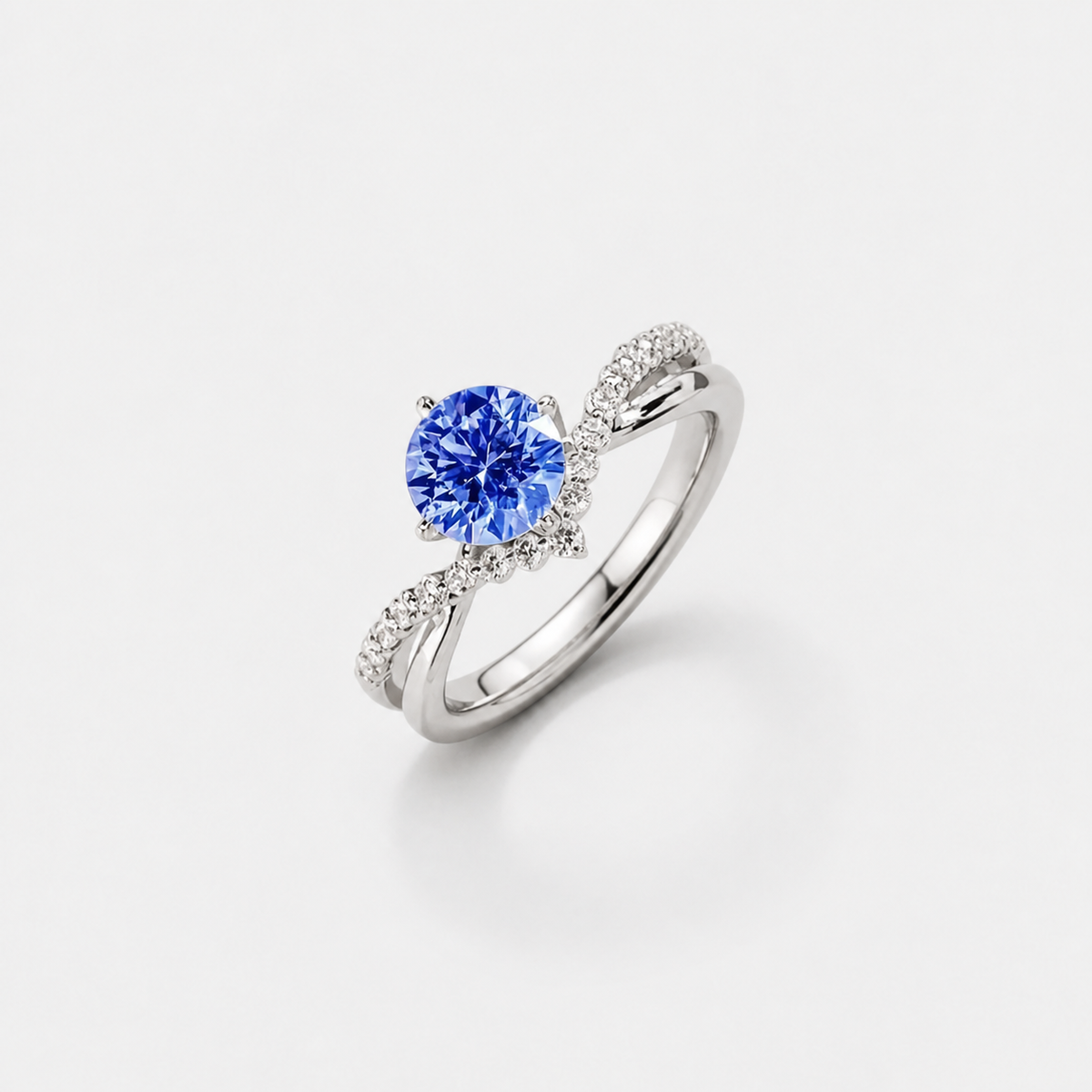 Exotic Crystal Blue Ring