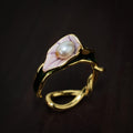 Pearl Petal Twist Open Adjustable Ring