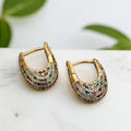 Chic Colorful Crystal Inlay Earrings