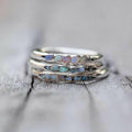 Vintage Layered Blue Stones Silver Ring