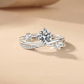 Round Crossover Crystal Statement Ring