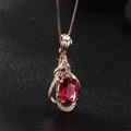Elegant Red and Gold Crystal Necklace