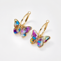 Gold Butterfly Hoop Earrings