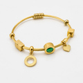 Gold Emerald Charm Bracelet