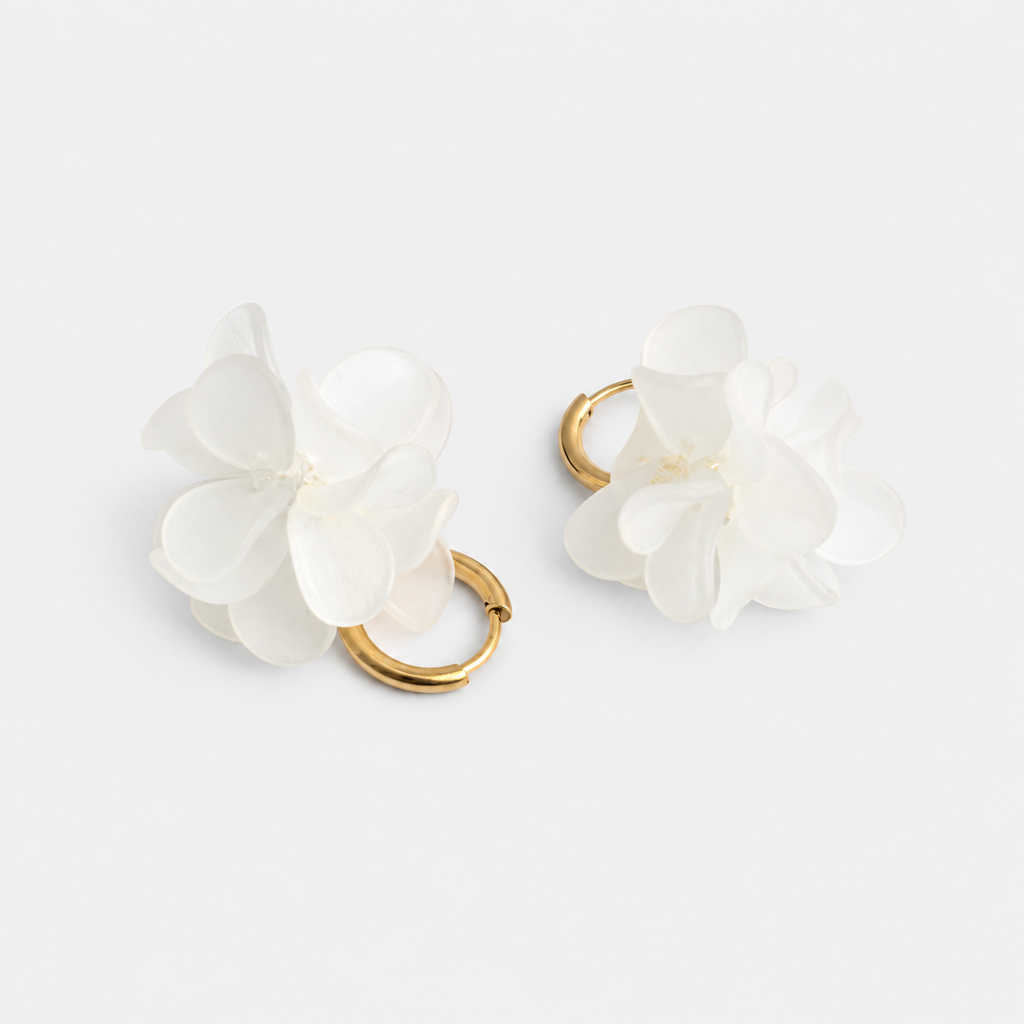 Gold Flower Hoop Earrings
