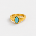 Gold Opal Stone Funky Ring
