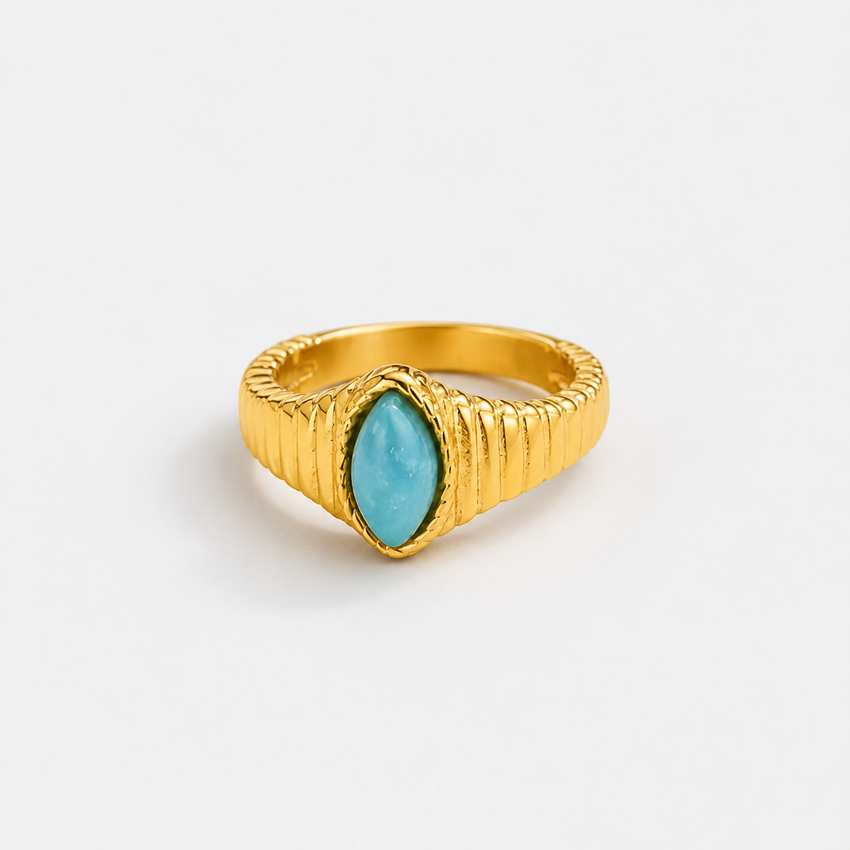 Gold Opal Stone Funky Ring