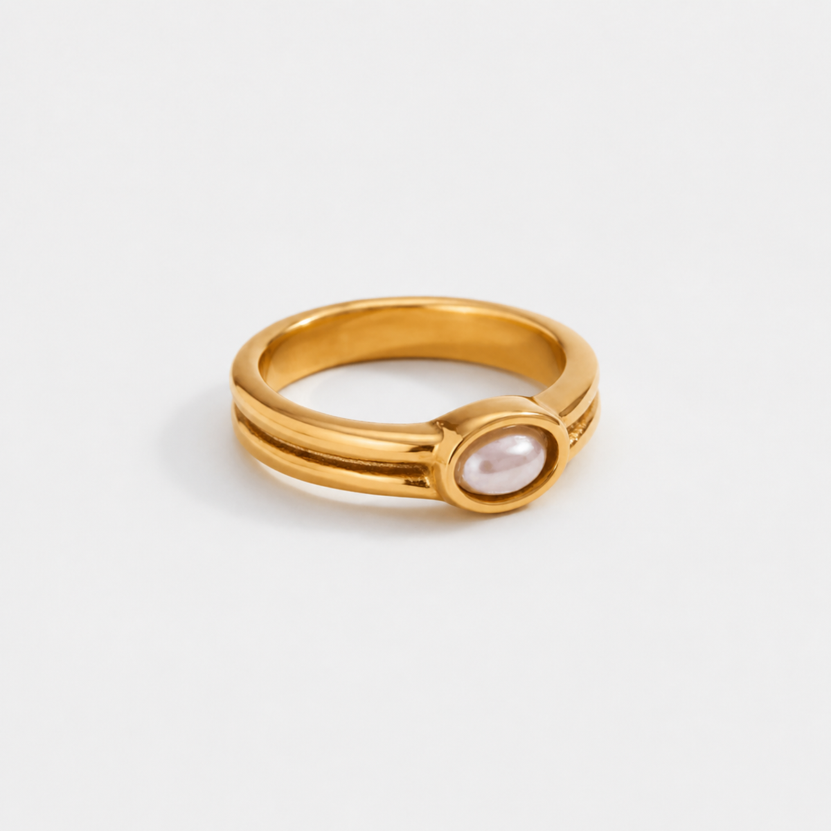 Gold Stacking Rings with Pearl, Lapis, Turquoise