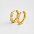 Golden Flower Hoop Earrings