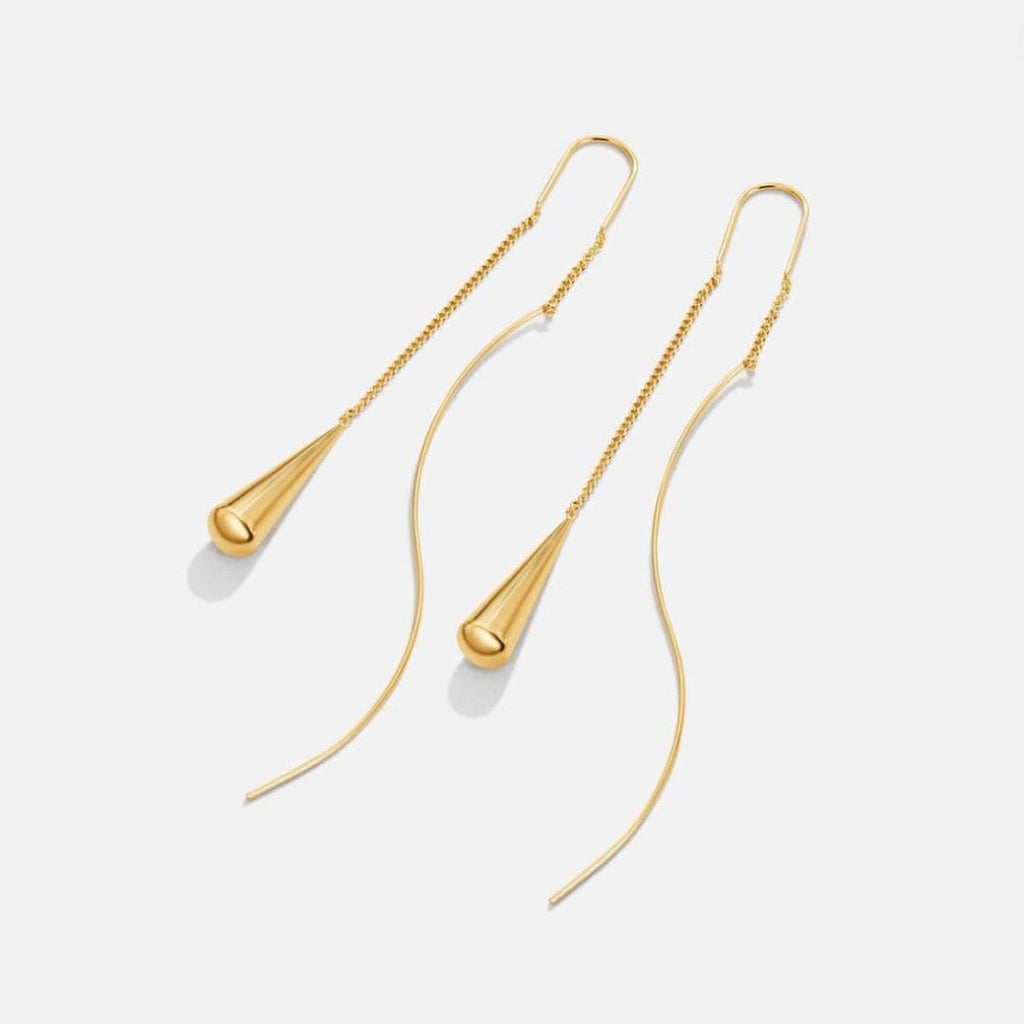 Teardrop Tassel Gold Earrings