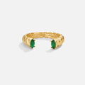 Green Emerald  Cuff Ring