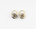 Stone Donut Hoop Earrings
