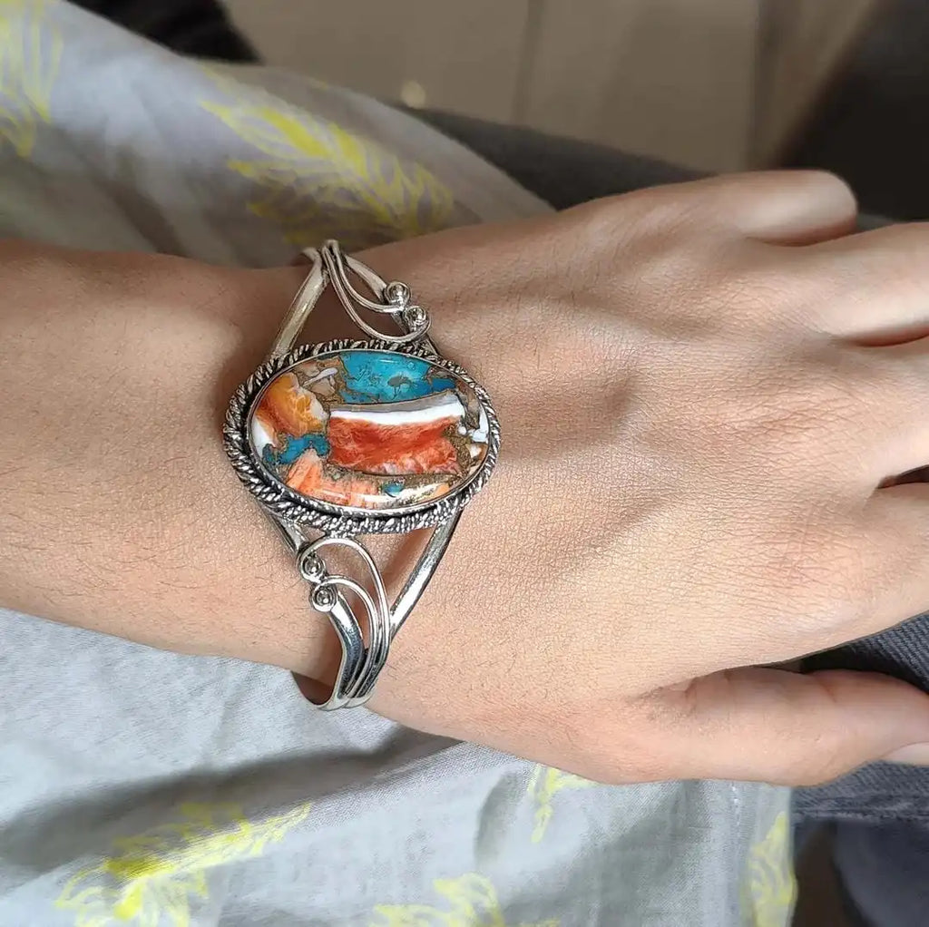 Vibrant Gemstone Inlay Bracelet