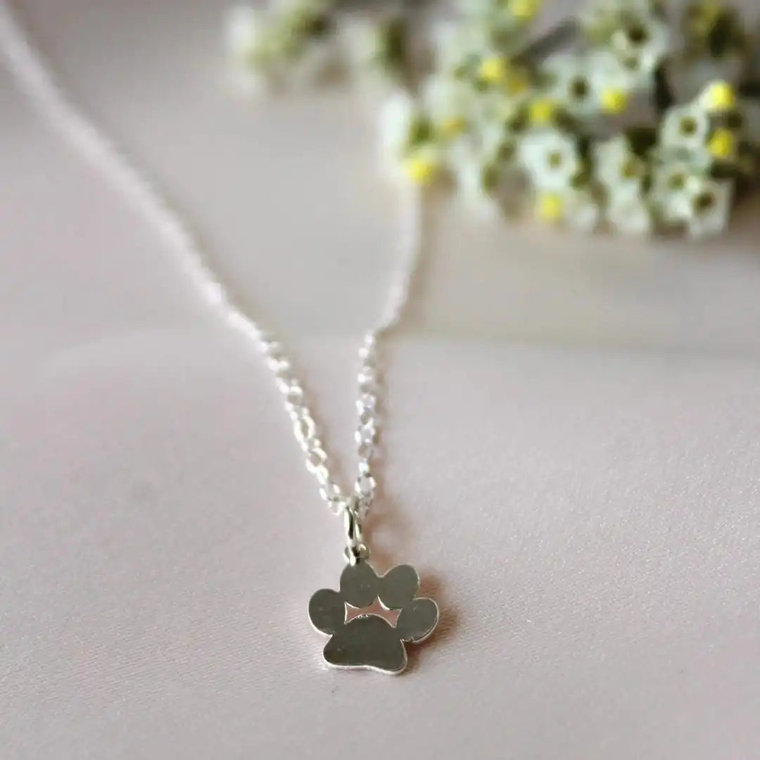 Elegant Silver Paw Necklace