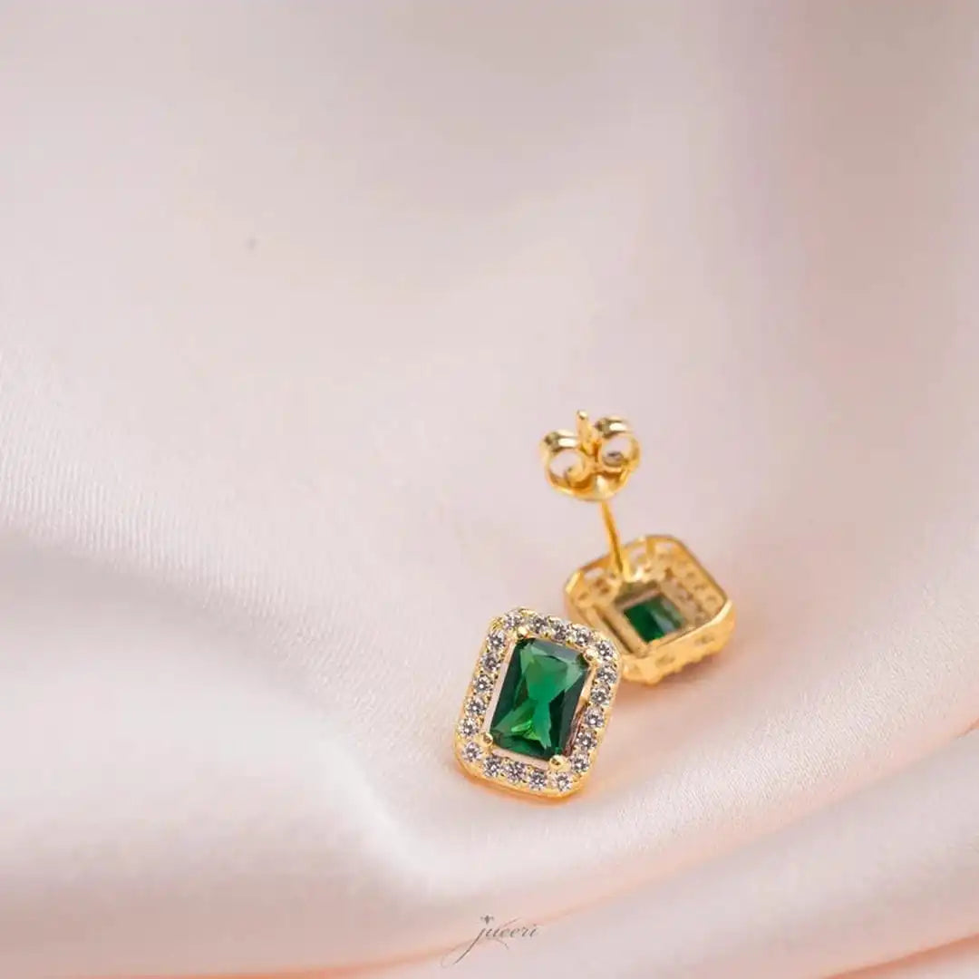 Emerald Gems Dangle Earrings