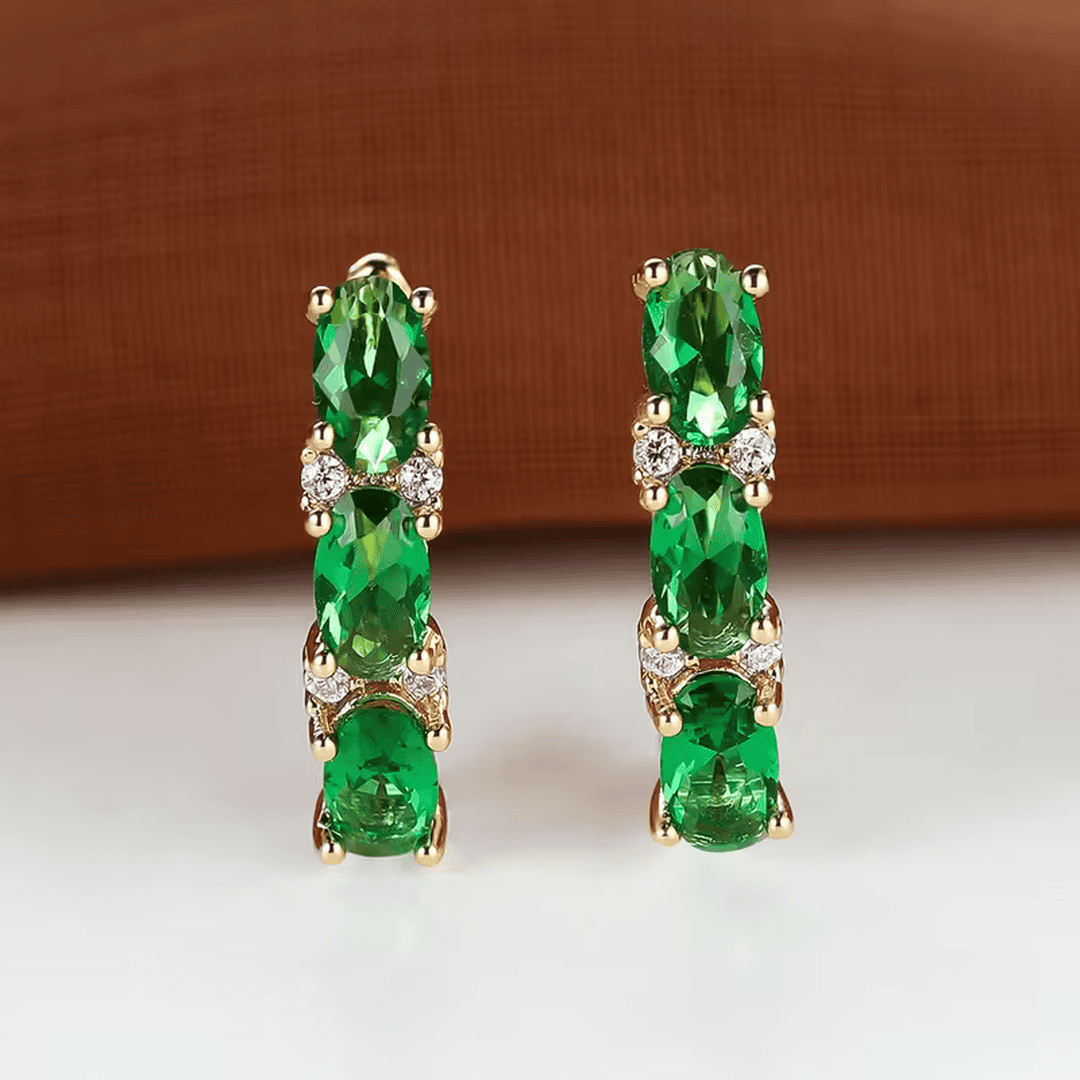 Verdant Emerald Trio Earrings